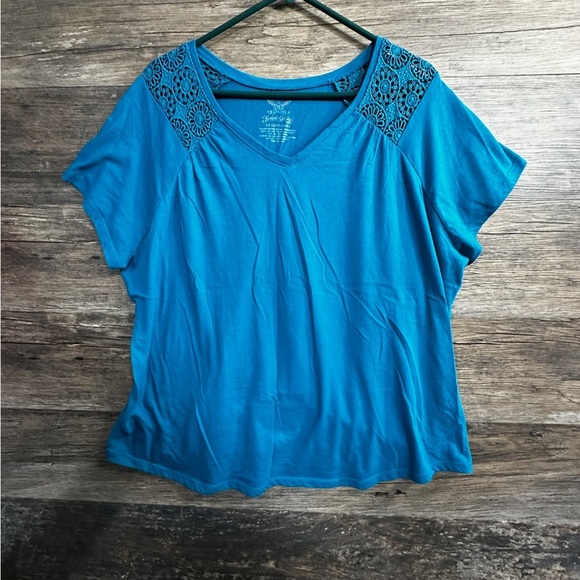 Faded Glory Blue Relaxed Short Sleeve T-Shirt - Picture 1 of 5